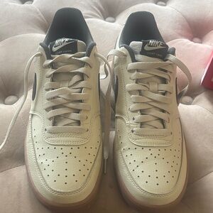 Nike Court Vision Men's Beige and Black Sneakers
